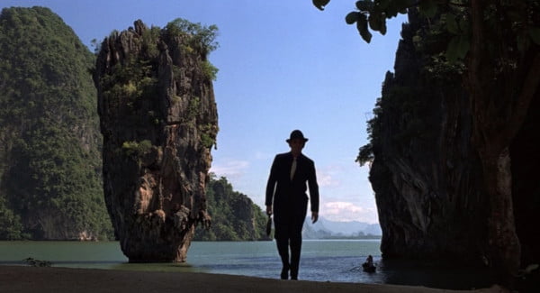 la famosa isla de "James Bond" en una escena de la película