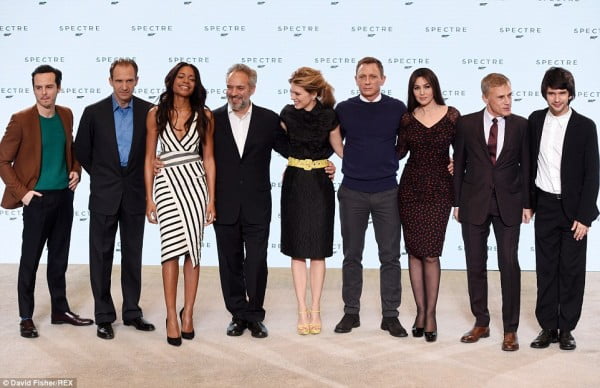 Andrew Scott, Ralp Fiennes, Naomi Harris, Sam Mendes, Lea Seydoux, Daniel Craig, Monica Belñluci, Chrisoph Waltz y Whish