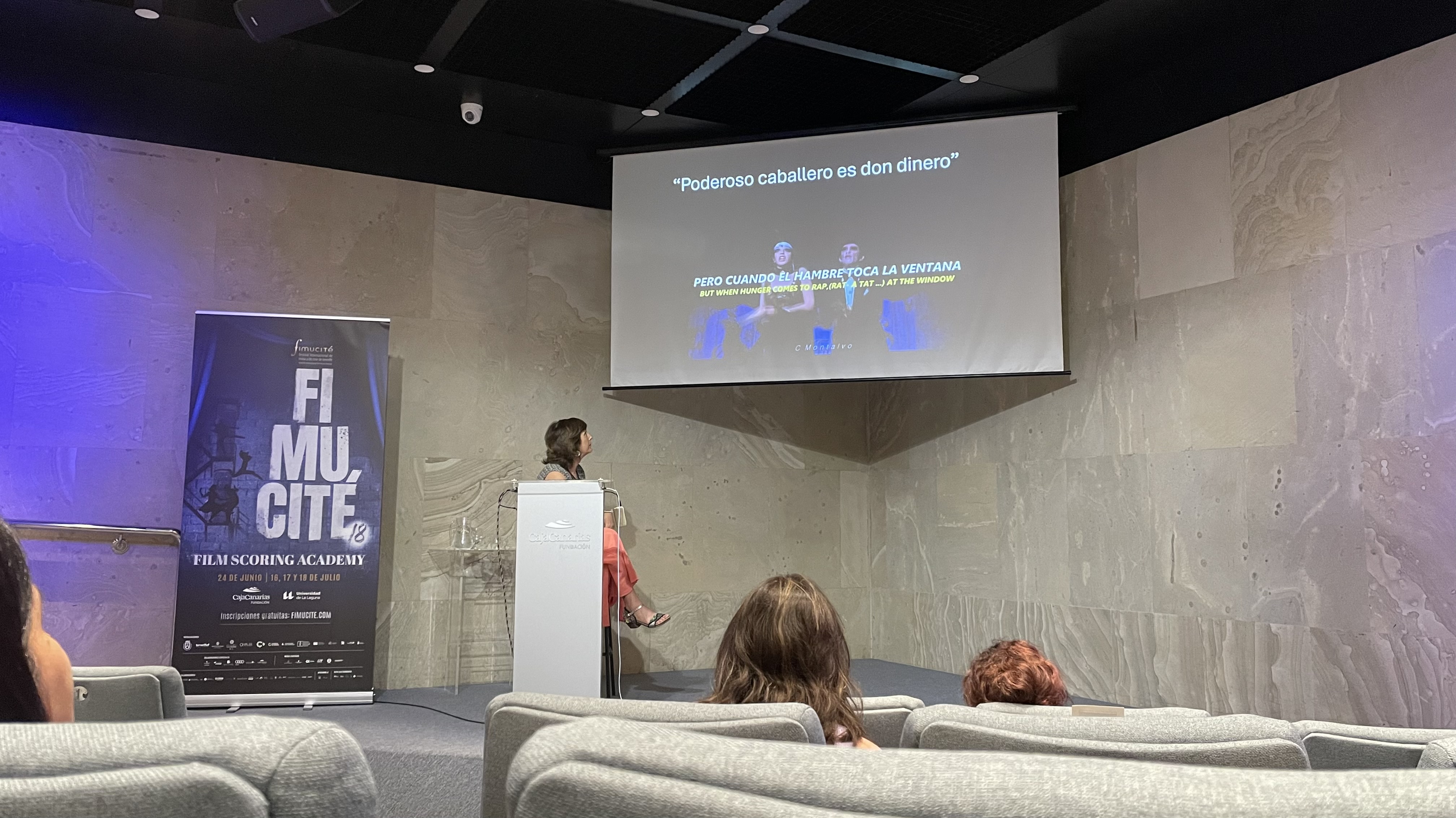 Isabel Martínez Castells en su máster class en Fimucite 2024